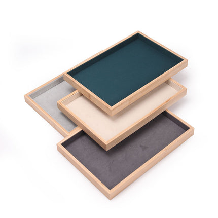 Bamboo and Wood Jewelry Tray Bracelet Mobile Phone Glasses Necklace Jewelry Counter Display Viewing Tray Jewelry Jade Display Rack