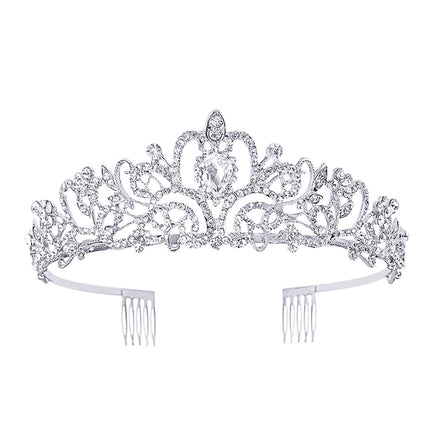 Hot sale crystal diamond bride wedding hair crown birthday headdress hair accessories ball crown car show performance headband