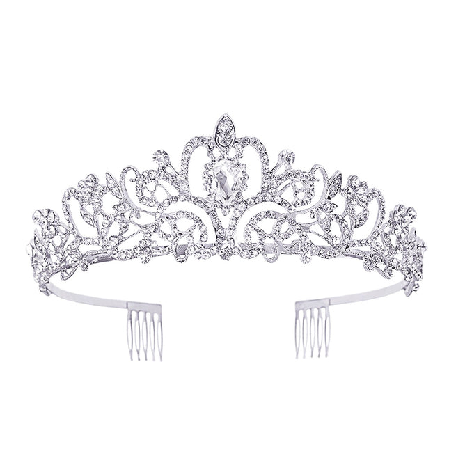 Hot sale crystal diamond bride wedding hair crown birthday headdress hair accessories ball crown car show performance headband