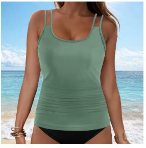 [Set] 2025 New Women's Split Swimsuit Digital Printing European and American Large Size Tankini Dropshipping