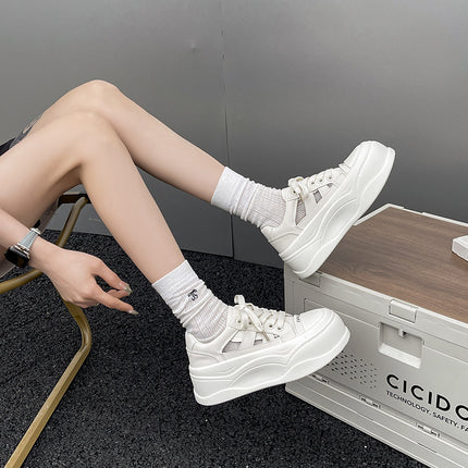 Breathable Thick-Soled White Shoes for Women, Height-Increasing Sneakers, 2025 Summer New Versatile Soft-Soled Casual Sports Shoes for Women