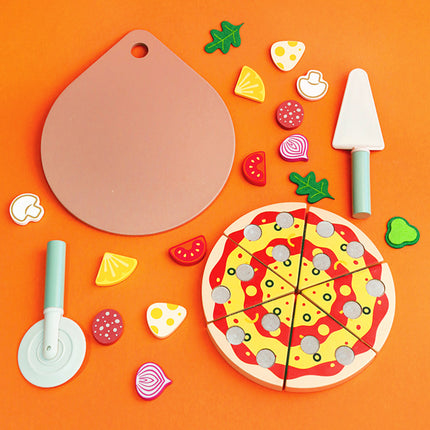 Children's Wooden Fruit and Vegetable Pizza Che Che Le Kindergarten Play Home Kitchen 234-year-old Educational Toys