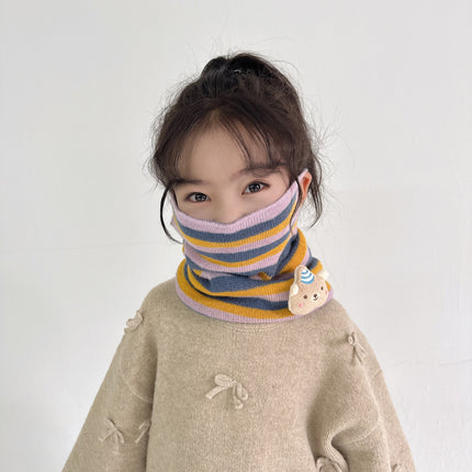 Autumn and winter striped children's scarf warm all-match knitted baby's scarf Korean version of boys and girls wool neck sleeve