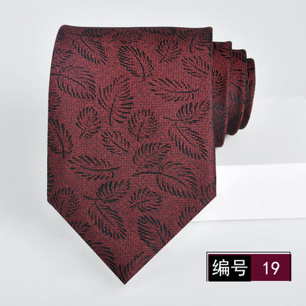 Tie men's formal wear business wine red bridegroom wedding jacquard hand fight 8cm administrative professional New in stock