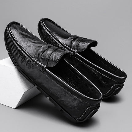 Live Broadcast Explosions Doug Shoes Men's Genuine Leather Cowhide Cross-border High-end Slip-on Foot Driving Shoes Leather Shoes Lazy Shoes for Men