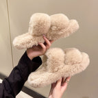 4cm fur mop [double parallel belt] khaki / 36-37