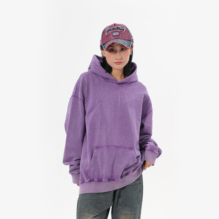 Tide brand American heavyweight 400g big terry hooded vests women's autumn and winter washing old casual Joker lovers vests