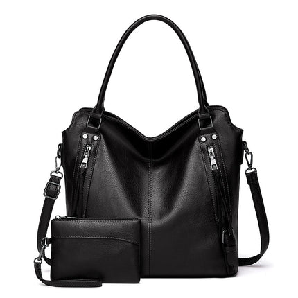 2024 New Women's Bag European and American Big Bag Foreign Trade Portable Tote Bag Soft Leather Large Capacity Shoulder Crossbody Women's Bag