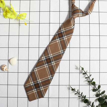 JK Small Tie Women's College Style Lazy Japanese Style Plaid Uniform Shirt Tie Student ins Men's and Women's Short Free Tie