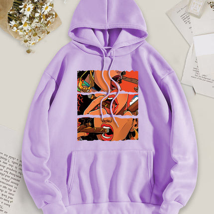 Women's Casual Multicolor Hoodie-Print Hoodie