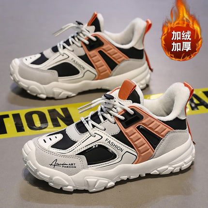 Women's Cotton Shoes 2023 New Autumn and Winter Plush Women's Shoes for Older Children and Junior High School Students Lightweight Soft Sole Sports Running Shoes