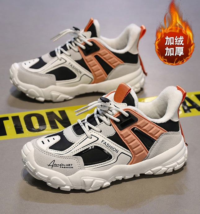 Women's Cotton Shoes 2023 New Autumn and Winter Plush Women's Shoes for Older Children and Junior High School Students Lightweight Soft Sole Sports Running Shoes