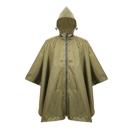 Ultra-thin outdoor cape raincoat adult zipper hiking mountaineering fishing camping poncho camouflage factory direct sales
