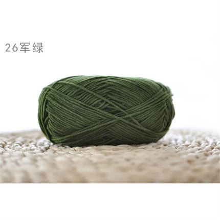 Xuefeier 4-Strand Milk Cotton Wool Ball 4-Strand Combed Cotton Thread Does Not Ball Baby Hand-Knitted DIY Cute Doll