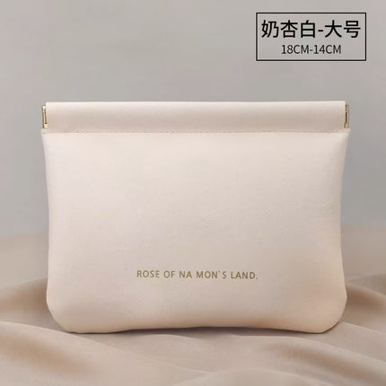 Automatic closing shrapnel storage bag cosmetic bag portable small sundry bag inner bag mouth red envelope inner storage small bag