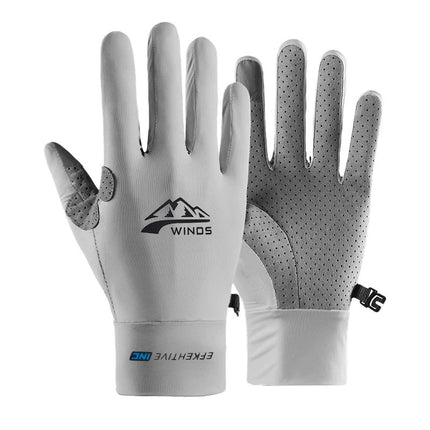 Sun Protection Gloves Sports Touch Screen Fishing Anti-Slip Summer Men and Women Breathable Outdoor Cycling Driving Wear-Resistant Ice Silk Sun Protection