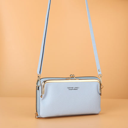 Factory wholesale horizontal mobile phone bag female litchi pattern Small Satchel sweet Joker multi-purpose coin purse mini bag