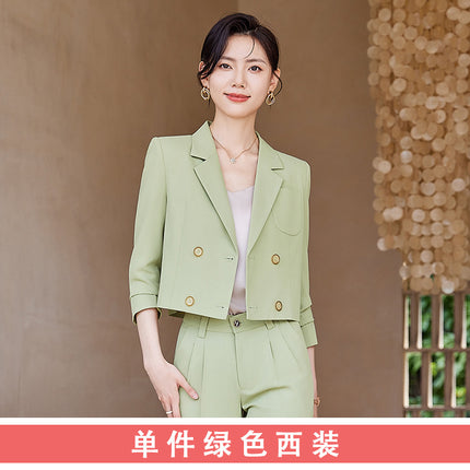 Short Blazer for Petite Women, Stylish Suit Set, 2025 New Spring and Autumn Casual Formal Two-Piece Set