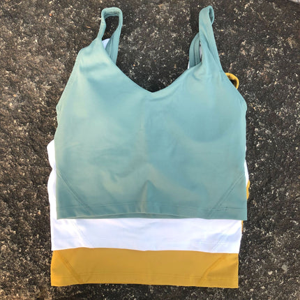 Women's Solid Color U-Shaped Sexy Back Fitness Yoga Training Tight Sports Underwear Breathable Running Vest TANK