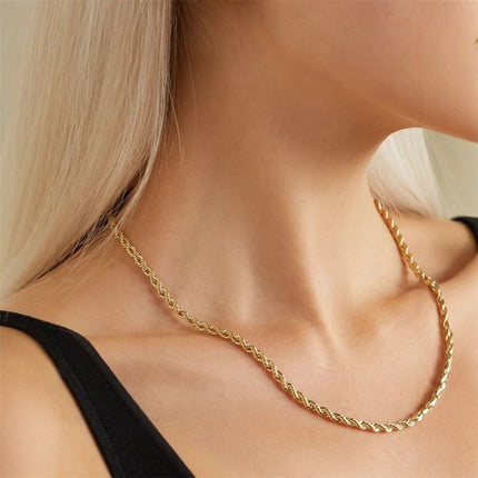 Titanium Steel Twist Chain Necklace DIY Accessories Versatile Non-Fading Jewelry Sweater Chain Neck Chain Stackable Ol Fashion Commuter Style
