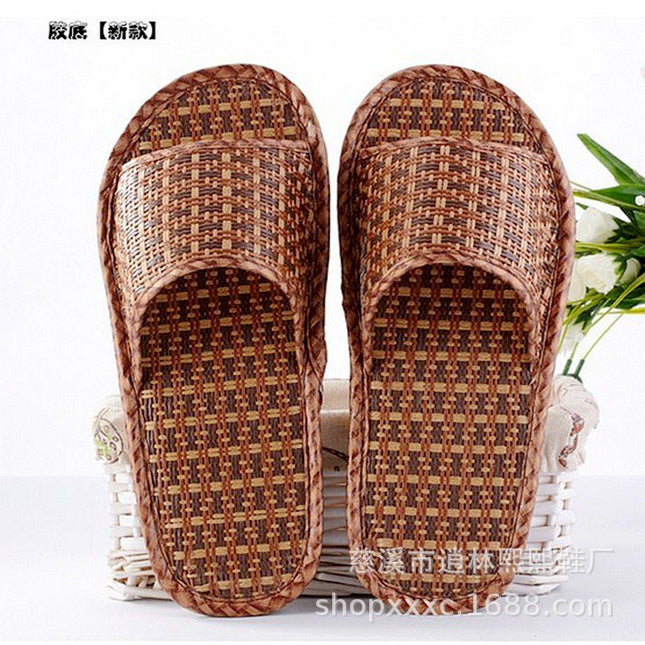 Summer Bamboo Woven Rattan Woven Sandals Street Stall Home Indoor and Outdoor Men and Women Couples Mat Slippers Wholesale