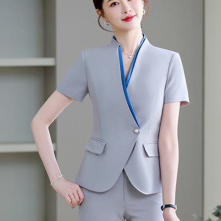 Professional Suit Thin Short-Sleeved Hotel Front Desk Reception Jewelry Store Beauty Salon Work Clothes Women's Summer
