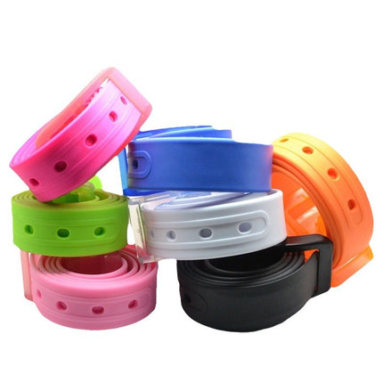 Silicone Belt Candy Color Fashionable Men's and Women's Belt Factory Security Inspection Belt Adjustable One-Piece Drop Shipping Cross-Border
