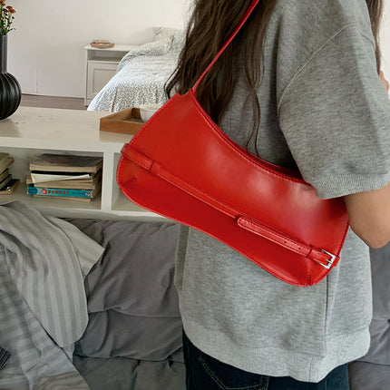 French-Style Niche Bags 2026 New Fashion Shoulder Bag Retro Baguette Bag High-End Underarm Bag Red Wedding Bag