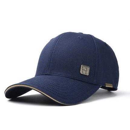 Baseball Cap for Men, New Spring/Summer Trendy Korean Style Embroidered Versatile Hard-Brimmed Large Brim Sun Protection Visor Cap