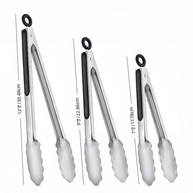 Cross-Border Silicone Clips, High Temperature Resistant Kitchen Anti-Scalding Barbecue Barbecue Clips, Food Clips, Household Stainless Steel Steak Clips