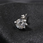 925 silvery white Moissanite / 6.5MM (single)