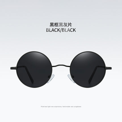 801 Hong Kong Style Small Round Mirror Retro Polarized Sunglasses for Women Prince Mirror Spring Leg Sunglasses for Men Wholesale