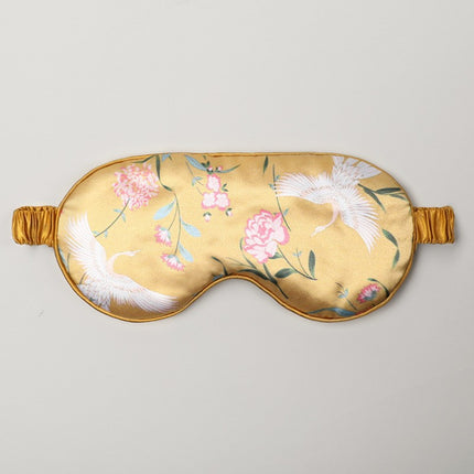 Mulberry Silk Eye Mask, Ice Silk Imitation Silk, Chinese Style Color, Satin Silk Light-Blocking Eye Mask for Sleep, Printed, in Stock Wholesale