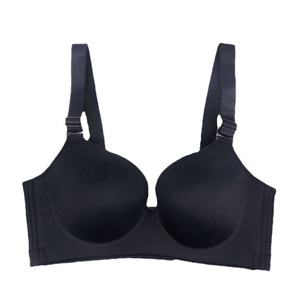 plus size Underwear Bra Thin Push-up Big Chest Push-up Adjustable Full Cup Non-rimless Underwear Gap Non-marking Bra