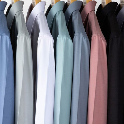 SCS196 Mulberry Silk Men's Shirt Long-sleeved Quality Men's Solid Color Clear Color Business Casual All-match Shirt Shirt