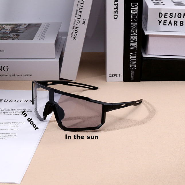 New Cross-Border Outdoor Cycling Sports Glasses for Men and Women, Fashionable One-Piece Large Lens Motorcycle Protective Goggles