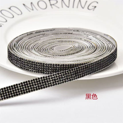 Cross-Border Rhinestone Stickers Self-Adhesive Diamond Strips DIY Clothing Shoes and Hats Rhinestone Strips Decorative with Diamond Stickers Rhinestones with Adhesive Backing Diamond Sheets