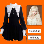 [two-piece set] nun dress + platinum nun wig / XS