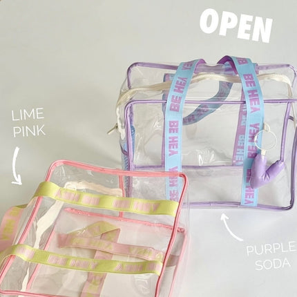Ins Same Style Jelly Bag Women's Large Transparent Makeup PVC Wash Waterproof Swimming Storage Handbag Beach Bag