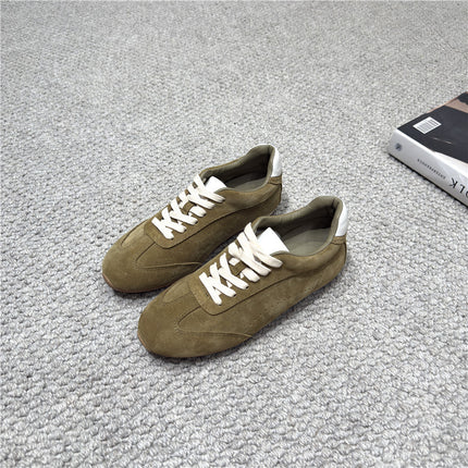 Women's Casual Flat Shoes 2025 Autumn and Winter New Classic Versatile Lace-Up Color-Blocking Sneakers Running Shoes