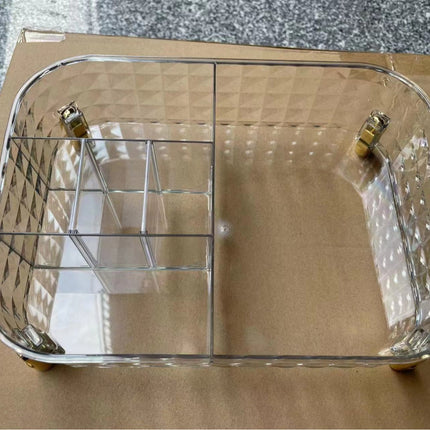 Light Luxury Desktop Storage Box Household Transparent Cosmetic Storage Box Bedroom Storage Box Storage Basket Storage Rack
