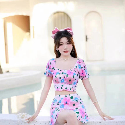 2026 Model Two-Piece Floral Cute Girl-Style Sexy Slimming Hot Spring Beach Swimsuit