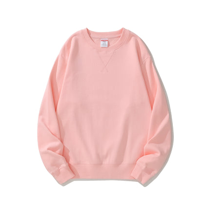 380g Heavyweight Pure Cotton Terry Sweatshirt Men's Sweatshirt American Retro Solid Color Long-Sleeve Crew Neck Unisex Customizable