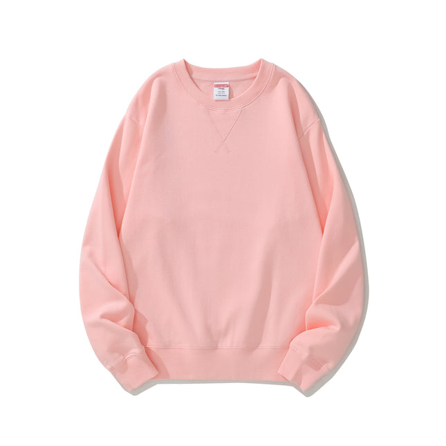 380g Heavyweight Pure Cotton Terry Sweatshirt Men's Sweatshirt American Retro Solid Color Long-Sleeve Crew Neck Unisex Customizable