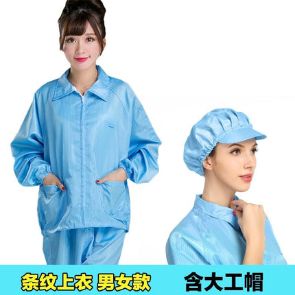 Electrostatic Clothing Top Dust-proof Clothing Split Set for Men and Women Blue and White Dust-free Clothes Lacquer Foxconn Short Work Clothes