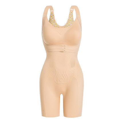 Authentic F1 Lightweight Shapewear Bodysuit with Thin Back Lift, Chest Support, Tummy Control, Butt Lift, Bio-Ceramic Body Shaper with Chest Pads