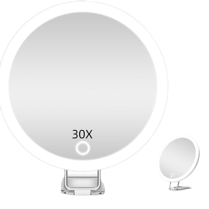 6 inches 10 times 20 times 30 times rechargeable led with light amplification suction cup punch-free easy to install makeup mirror
