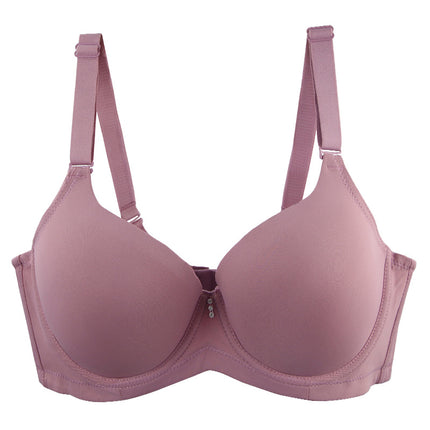 Cross-border foreign trade thin Cup European and American plus size bra glossy seamless gathered with steel ring chubby girl thin Amazon