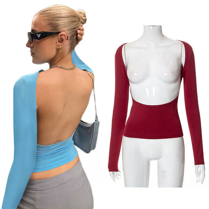 European and American women's new sexy top front and back wear one-shoulder hot girl style nightclub outfit Amazon supply spot