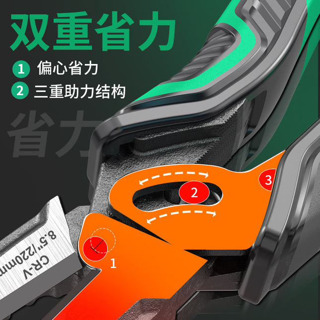 Industrial-Grade Eccentric Labor-Saving Wire Cutters Multi-Axis Electrician Pliers 8.5inch Professional Hand Pliers Side-Cutting Pliers